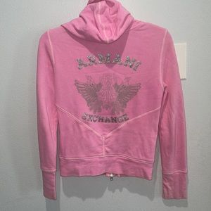 Armani Exchange pink zip up hoodie size M